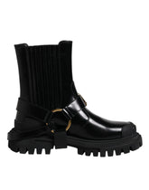 Dolce & Gabbana Black Leather Slip On Stretch Trekking Boots Shoes -   -  Dolce & Gabbana.